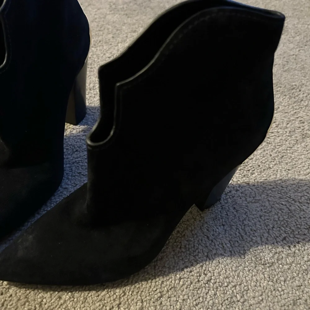 Sigerson‎ Morrison  Black Suede Western Ankle Bootie Boot Women’s Size 9.5